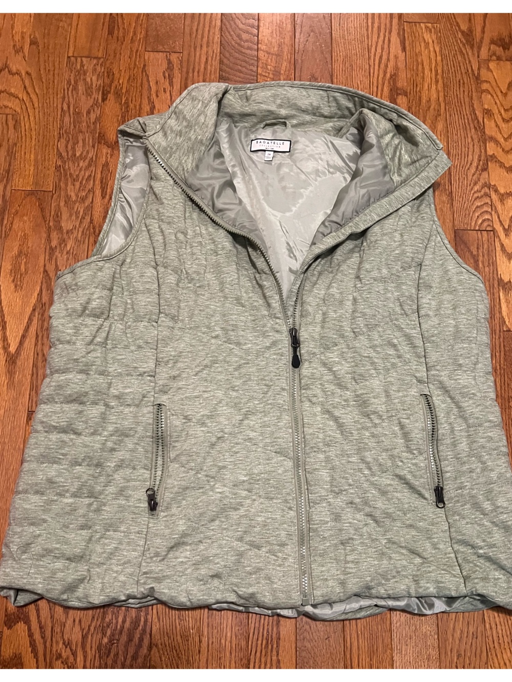 Bagatelle Light Sage Hooded Quilted Vest - Hooded Puffer Vest